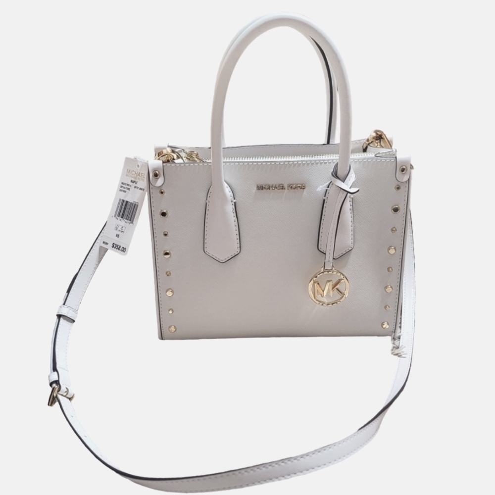 Nwt Michael Kors satchel white and gold Purse